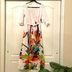 NY&CO White Floral Print Maxi Dress